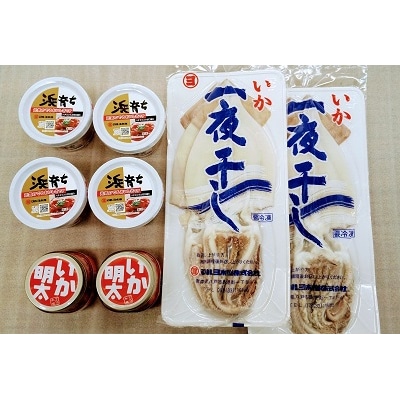 【塩辛、明太子和え、一夜干し】いか尽くしセット