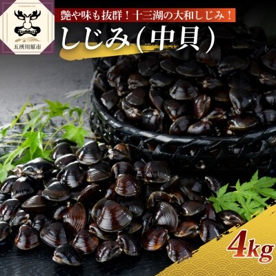 十三湖産 大和しじみ(中貝)4kg(冷凍・砂抜き済)