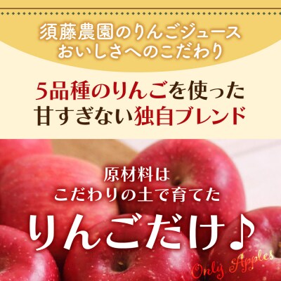 須藤農園 りんごジュース 100% ストレート 1L×3本 青森 森の雫