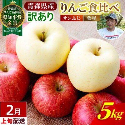 【2027年2月上旬発送】【訳あり】りんご 約5kg サンふじ & 金星セット 青森産