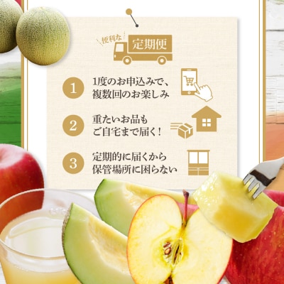 【7月発送開始】おいしい3種類 ☆ フルーツ定期便 【3回】 りんごジュース メロン りんご