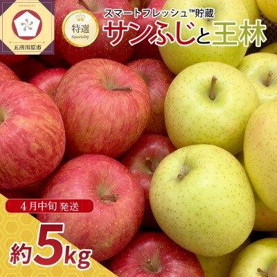 【2026年4月中旬発送】りんご春のサンふじ王林特選5kgスマートフレッシュTM貯蔵