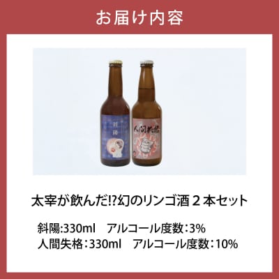 太宰が飲んだ!?幻のリンゴ酒 第二弾 【人間失格・斜陽】 2本 セット 果実酒 りんご 酒 飲み比べ
