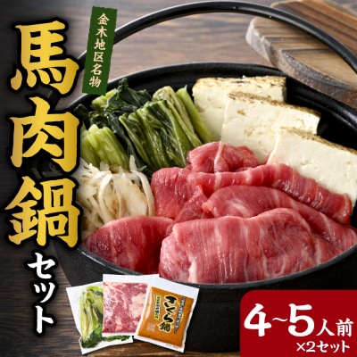 桜鍋セット約8人前 鍋用馬肉1000g、みそタレ×2、具材の高菜×2【 さくら鍋 青森 馬肉 なべ】