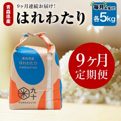 【定期便9ヶ月】 米 5kg はれわたり 青森県産 (精米) 定期便9回 5kg×9回