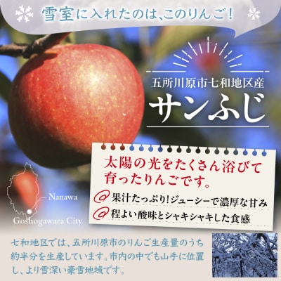 雪室りんご サンふじ 2kg 程度 2026年3月上旬～下旬 順次発送 青森
