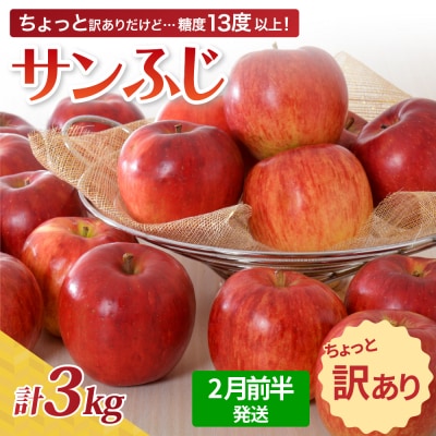 【2026年2月前半発送】【ちょっと訳あり】サンふじ 約3kg