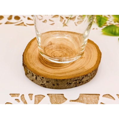 木製コースター 1枚 特製リンゴ枝コースター 木で繋がる「きづなコースター」青森県五所川原市