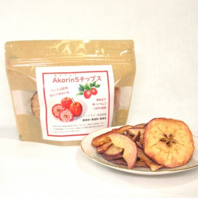 りんごチップス 25g×2袋 ノンフライ 《Akarin5チップス》 中まで赤～いりんご 低温乾燥