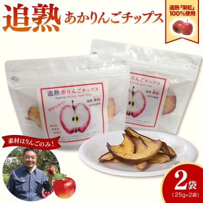 りんごチップス 25g×2袋 ノンフライ 《追熟チップス》 中まで赤～いりんご 追熟栄紅