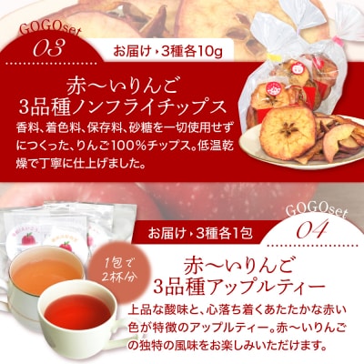 中まで赤～いりんごギフトセット りんごジュース りんごチップス アップルティー 青森 五所川原市