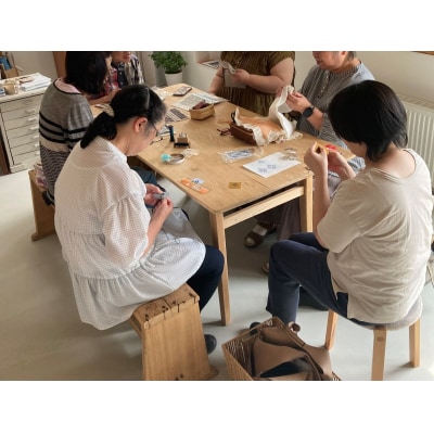 【体験型返礼品】 こぎん刺し体験 1名分 ものづくり 三つ豆 津軽の伝統工芸 青森県五所川原市