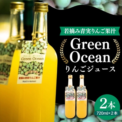 りんごジュース 甘さ控えめ 720ml×2本 ストレート GreenOcean 青森県