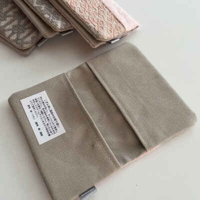 こぎん刺し 名刺入れ 布 グレーパープル 馬の轡 りんご摘果染め ハンドメイド 伝統 五所川原市