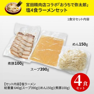 宮田精肉店コラボ「おうちで弥太郎」塩4食ラーメンセット!