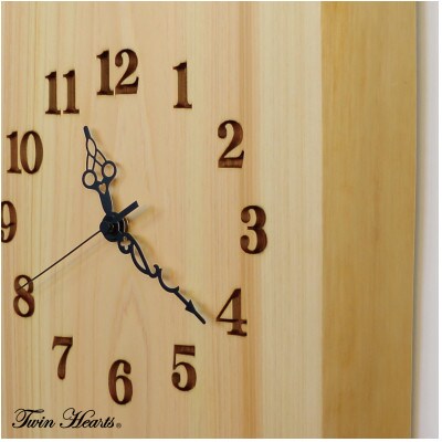 木製 電波時計 桧(ひのき)無垢板  振子[46cmサイズ]