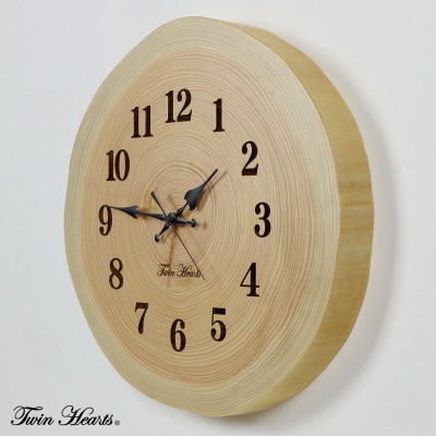 年輪時計 樹齢80年 桧(ひのき) 電波時計