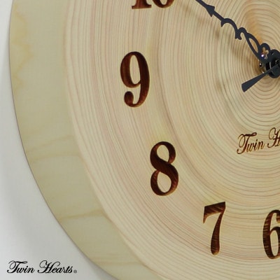 木製 電波時計 桧(ひのき)年輪木振子　[26cmサイズ]