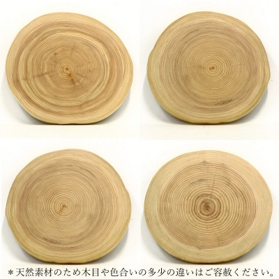 [桧] 年輪まな板(料理プレート)直径24cmサイズ