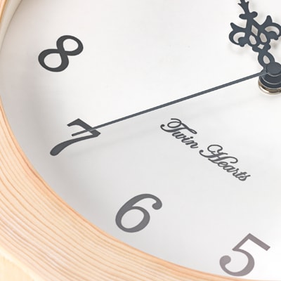 年輪時計 桧リング(厚型) 木製 電波掛時計 [30cmサイズ]