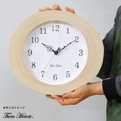 年輪時計 桧リング(薄型) 電波掛時計 [30cmサイズ]