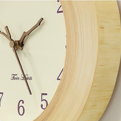 年輪時計 桧リング(厚型) 枝針 電波掛時計 [28cmサイズ]