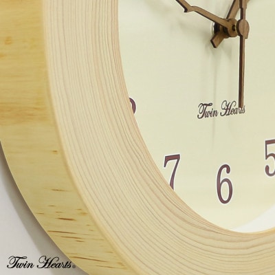 年輪時計 桧リング(厚型) 枝針 電波掛時計 [28cmサイズ]