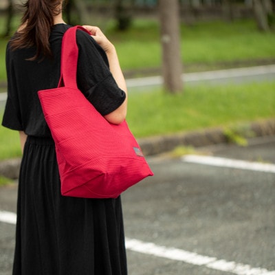 三河木綿刺子織バッグ　sasicco トート40　(グレー)