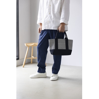 三河木綿刺子織バッグ　OBIトートミニ　(消防刺子)