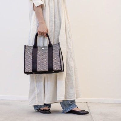 三河木綿刺子織　sasicco　スクエアトートM 　消防刺子