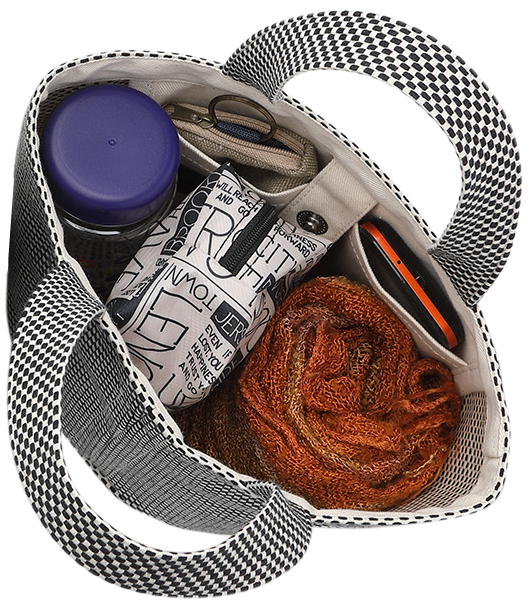 三河木綿刺子織　sasicco　コールバッグ　赤