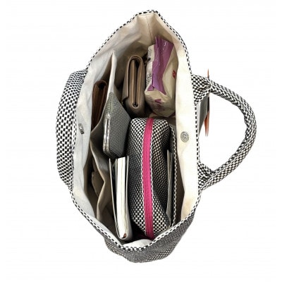 三河木綿刺し子織　sasicco フナガタトートミニ　ターコイズ