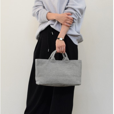 三河木綿刺し子織　sasicco フナガタトートミニ　ターコイズ