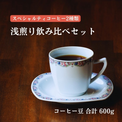 スペシャルティコーヒー 浅煎り コーヒー豆2種類セット　合計600g(豆のまま)