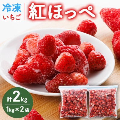 【発送月固定定期便】紅ほっぺ【250g×4パック】冷凍いちご紅ほっぺ1kg入り×2袋計2kg全12回