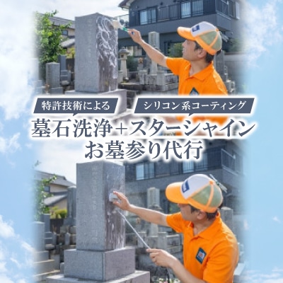 特許技術による墓石洗浄　+　スターシャイン(シリコン系コーティング)　+　お墓参り代行