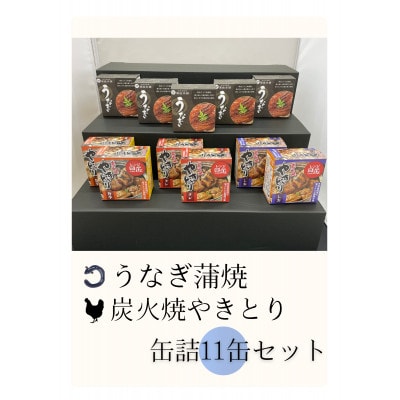 炭火焼やきとりとうなぎ蒲焼　缶詰詰め合わせ11缶セット