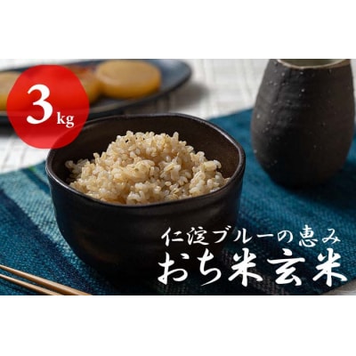仁淀ブルーの恵み「おち米」(玄米)3kg 