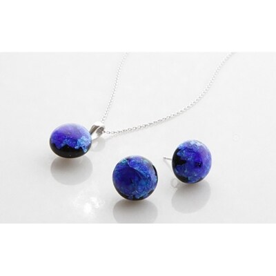ホタルガラス12mmピアス/ペンダント SV925セット 【SV925_Set-5】