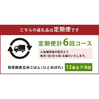 【毎月定期便】レンジ対応!3日寝かせ発芽酵素玄米ごはん 12食分【冷凍】全6回