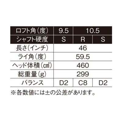 ゴルフドライバー・ワークスゴルフマキシマックス(46インチ/R/10.5度)　at10008