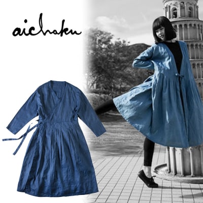 おのころ藍　aichaku カシュクールコートドレス　aa02009
