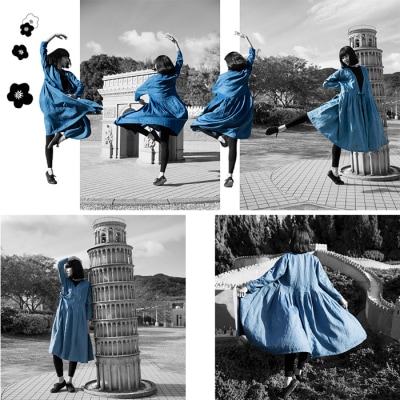 おのころ藍　aichaku カシュクールコートドレス　aa02009