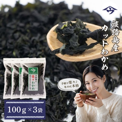 淡路島産カットわかめ 100g×3袋　国産乾燥わかめ ふえる若芽　as21804
