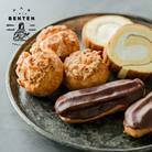 弁天堂人気のスイーツセット【クッキーシュークリーム・エクレア・ロールケーキ】　ab08801