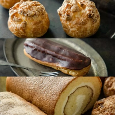 弁天堂人気のスイーツセット【クッキーシュークリーム・エクレア・ロールケーキ】　ab08801