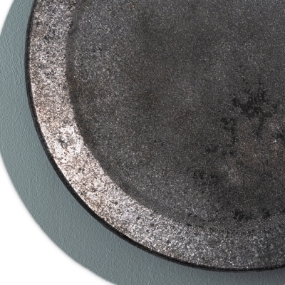 KOTOBUKIAN寿空窯の【墨黒こげ皿】 7寸　ak26801