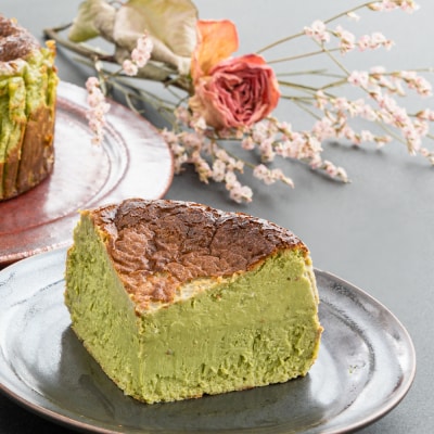 淡路島の純国産鶏の卵と国産抹茶で作るお抹茶のばすくちーず 4号サイズ　ap06805