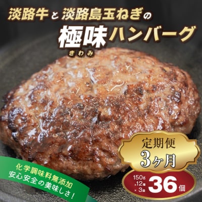【定期便3ヶ月】淡路島 極味ハンバーグ 150g×12個　ao05870