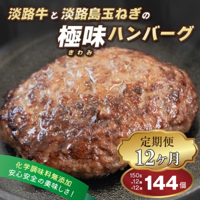 【定期便12ヶ月】淡路島 極味ハンバーグ 150g×12個　ao05872
